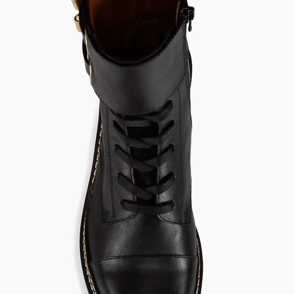 See by Chloe Mallory Leather Combat Boots - Brand New 38.5 - Picture 5 of 11